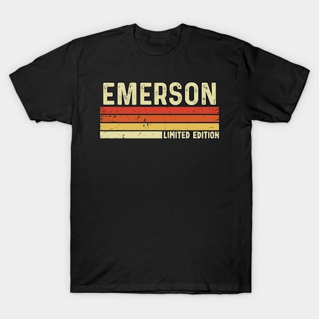 Emerson First Name Vintage Retro Gift For Emerson T-Shirt by CoolDesignsDz